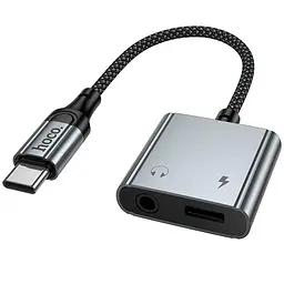 Перехідник Hoco UPA34 Type-C to Type-C + 3.5mm Metal gray