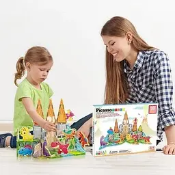 Конструктор магнітний DINOSAUR SET з 8 фігурками динозаврів PTQ13/28848 PICASSO TILES 38 деталей у коробці - мініатюра 3