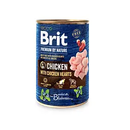 Вологий корм Brit Premium by Nature Брит для собак, курка з курячим серцем, 400 г (арт.100405/538552)