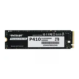 SSD M.2 Patriot P410 2TB NVMe PCIe Gen4 5000MB/s внутрішній накопичувач для ПК ноутбука - мініатюра 1