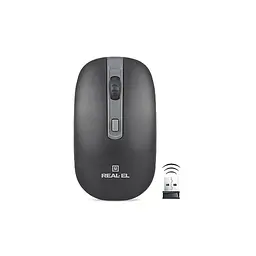 Мишка REAL-EL RM-303 black-grey - мініатюра 2