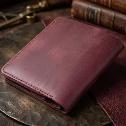 Шкіряне матове портмоне Shvigel 16604 бордове - мініатюра 3