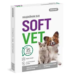 Нашийник від бліх та кліщів Provet Softvet Біо для котів та собак дрібних порід репелентний 35 см (арт. PR244115)