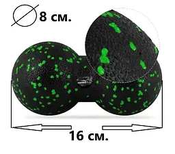Набір для масажу та йоги PowerPlay PP_4091 EPP (2 м'ячики + валик масажер 15*5,3 см.) Green + гумка 5.5 кг (PP_4091_Green) - мініатюра 6