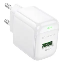 Мережевий зарядний пристрій Borofone BAS42A Potential single-port QC3.0 charger(EU) білий