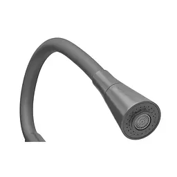 Змішувач для кухні Plamix Cezar-011-B Set Matte Black Refl.Black з силіконовим виливом, з підведенням PM0719, Чорний матовий - мініатюра 4