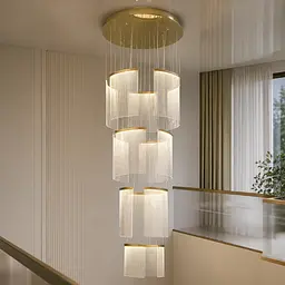 Каскадна світлодіодна люстра для сходового прольоту Artlight 2058/12 на 12 прозорих елементів 38W