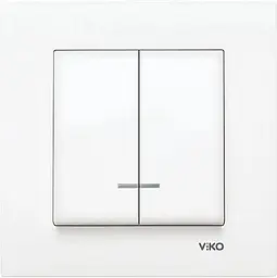 Вимикач 2-клавішний VIKO Meridian з підсвіткою білий (90970050-WH)