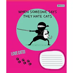 Набір зошитів 1 Вересня Love Cats загальних A5 в лінію 48 листів 10 шт. - мініатюра 3