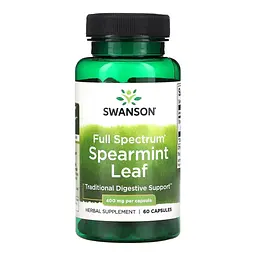 Листя м'яти Swanson Full Spectrum Spearmint Leaf 400 mg 60 caps (1086-2023-10-4065)