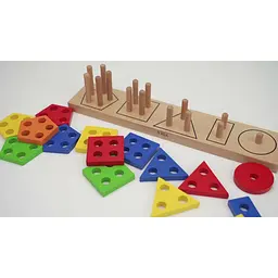 Пірамідка Viga Toys Геометричні фігури дерев'яна логічна (58558) - мініатюра 5