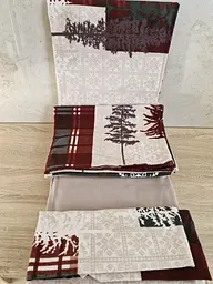Турецька новорічна постільна білизна First Choice фланель Winter beige полуторна - мініатюра 2