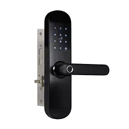 Замок біометричний автономний Trinix TRL-5103BTF Black Right з Bluetooth, зчитувачем відбитків пальців і карт Mifare (65-00013) - мініатюра 2