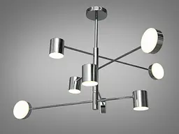 Інноваційна новинка LED люстра в офіс, 40W, хром - мініатюра 3