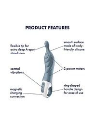 Вибратор Satisfyer - A-Mazing 2 Инновационный для точки А, 21.7х3.8 см серый - миниатюра 4