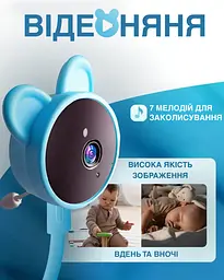 Відеоняня Baby Monitor з гнучким кріпленням і підключенням до смартфону Wifi/Bluetooth якість HD датчик звуку, руху, нічне бачення і колискові Синя - мініатюра 5