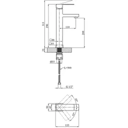 Душовий гарнітур Kroner Edelstahl Kubus-SCH063 + змішувач Edelstahl Kubus-SCH010-3 (CVS30177) - мініатюра 12