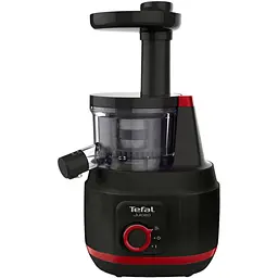 Соковитискач Tefal Juiceo шнековий 150 Вт чаша 0.8 л жмих 0.8 л насадка для цитрусових пластик червоно-чорний (ZC150838) - мініатюра 4