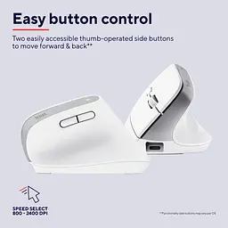 Комп'ютерна миша Trust Bayo+ Multidevice Ergonomic BT/WL/USB-A біла teh0014042 - мініатюра 3