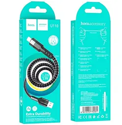 Кабель Hoco U110 Lightning charging data cable Black - мініатюра 2