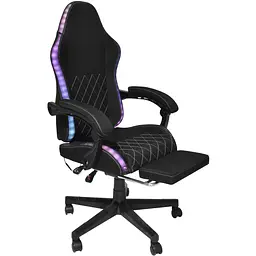 Крісло ігрове AGN 3 клас,150 кг, 80мм, RGB підсвітка, чорне - мініатюра 6
