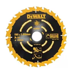Диск пиляльний DeWALT EXTREME, 190 х 30 мм, 24 z, ATB, 18 град, швидкий різ (DT10304)
