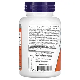 Амінокислота NOW L-Lysine 500 mg, 100 капсул - мініатюра 3