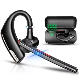 Bluetooth гарнітура New Bee M51 Black з шумоподавленням для роботи та спілкування з подвійним мікрофоном