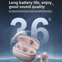 Кісткові бездротові навушники-кліпси Langsdom M35 з спрямованим Hi-Fi звуком, Bluetooth 5.4 Рожевий - мініатюра 5