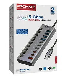 USB-Хаб Promate на 10 портів (gegahub-5g) - мініатюра 6