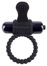 Кільце ерекційне Pipedream Fantasy C-Ringz Vibrating Silicone Super Ring 3.2 см чорний - мініатюра 2