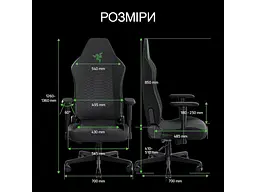 Комп'ютерне крісло для геймера Razer Iskur V2 X Black Fabric (RZ38-05310100-R3G1) - мініатюра 10