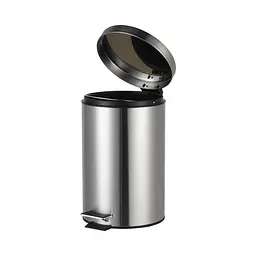 Відро для сміття з плавним закриттям кругле Zerix Solo-TC0205 SS Color 5л нержавіюча сталь ZX5888, Нержавіюча сталь - мініатюра 5