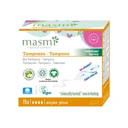 Органічні тампони Super Plus без аплікатору Masmi 15 шт