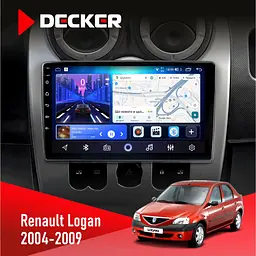 Штатна магнітола Renault Logan 2004-2007 Decker D9-006 4x64, 4G Decker (НФ-00004462)