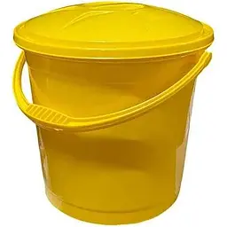 Відро пластикове R-PLASTIC харчове 12л з кришкою жовте