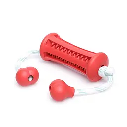 Іграшка для закладки ласощів з мотузкою Derby Rubber Dog Chew Toy Stick, Large Червоний