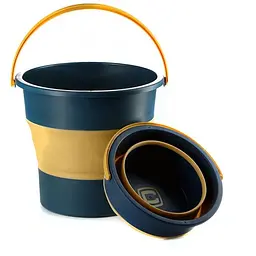 Відро складне СИЛА силіконове 4,6 л orange-black (961001)