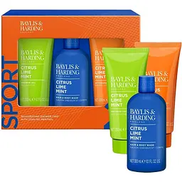 Набір Baylis & Harding Sport 27 Citrus Lime & Mint: Шампунь-гель для душу 300 мл + Гель для душу 200 мл + Бальзам після гоління 200 мл - мініатюра 2