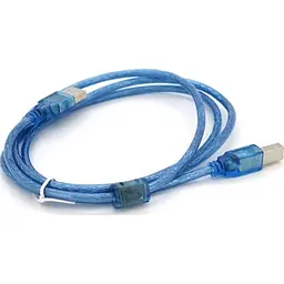 Кабель для принтера USB 2.0 AM/BM 1.5m 2x ferrite transparent Voltronic (YT-AM/BM-1.5T) - мініатюра 3
