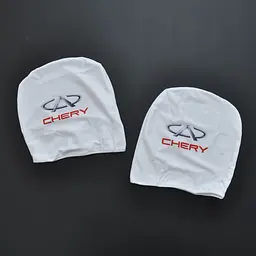 Чохли для підголівників Універсальні Chery Білі Кольоровий логотип 2 шт - мініатюра 2