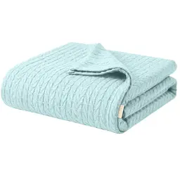 Плед покривало Cosas Mint Knitted Braid 240х260 см косичка (Blanket_04Mint_KnittedBraid_240x260)