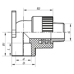 Кутник інсталяційний ЗР Koer 25x1/2M PPR K0125.Pro KP0150 - мініатюра 2