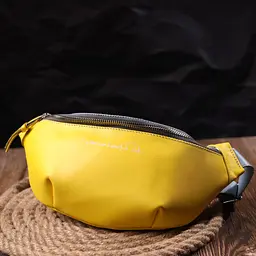Патріотична шкіряна сумка-бананка комбі двох кольорів Серце Grande Pelle 16760 жовто-блакитна - мініатюра 9