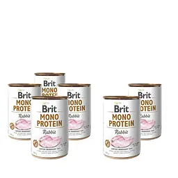 Вологий корм для дорослих собак Brit Care Brit Mono Protein Dog з кроликом, 400 г, набір з 6 шт.