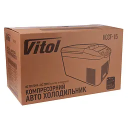 Холодильник автомобільний компресорний на 15 літрів 12/24V 220V DC/AC (VCCF-15) - мініатюра 6