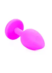 Анальна пробка - Jewellery Silicone Pink Plug S Light Blue - мініатюра 6