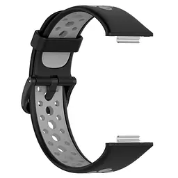 Силіконовий ремінець Primolux Perfor Classic для смарт-годинника Huawei Watch Fit 2- Black Grey - мініатюра 3