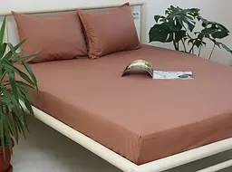 Простирадло на гумці + наволочки Mahogany Rose TAG tekstil 160х200х20 см pbe0040936 - мініатюра 1