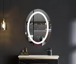 Дзеркало Mixxus Plain MV03-50x70 (LED Touch, антизапотівання, димер, регулювання яскравості) MI6664 - мініатюра 4